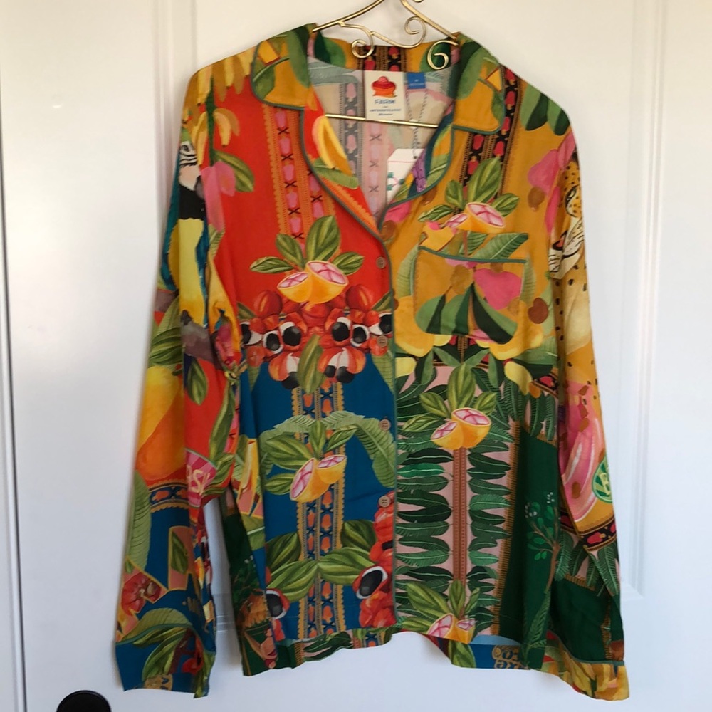 Anthropologie Farm Rio Hisbiscus Pajama Set - Picture 4 of 16